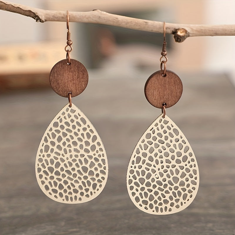 Vintage Style Hollow-Out Drop Earrings