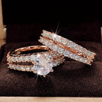 2pcs/set Bridal Synthetic Zirconia Rings