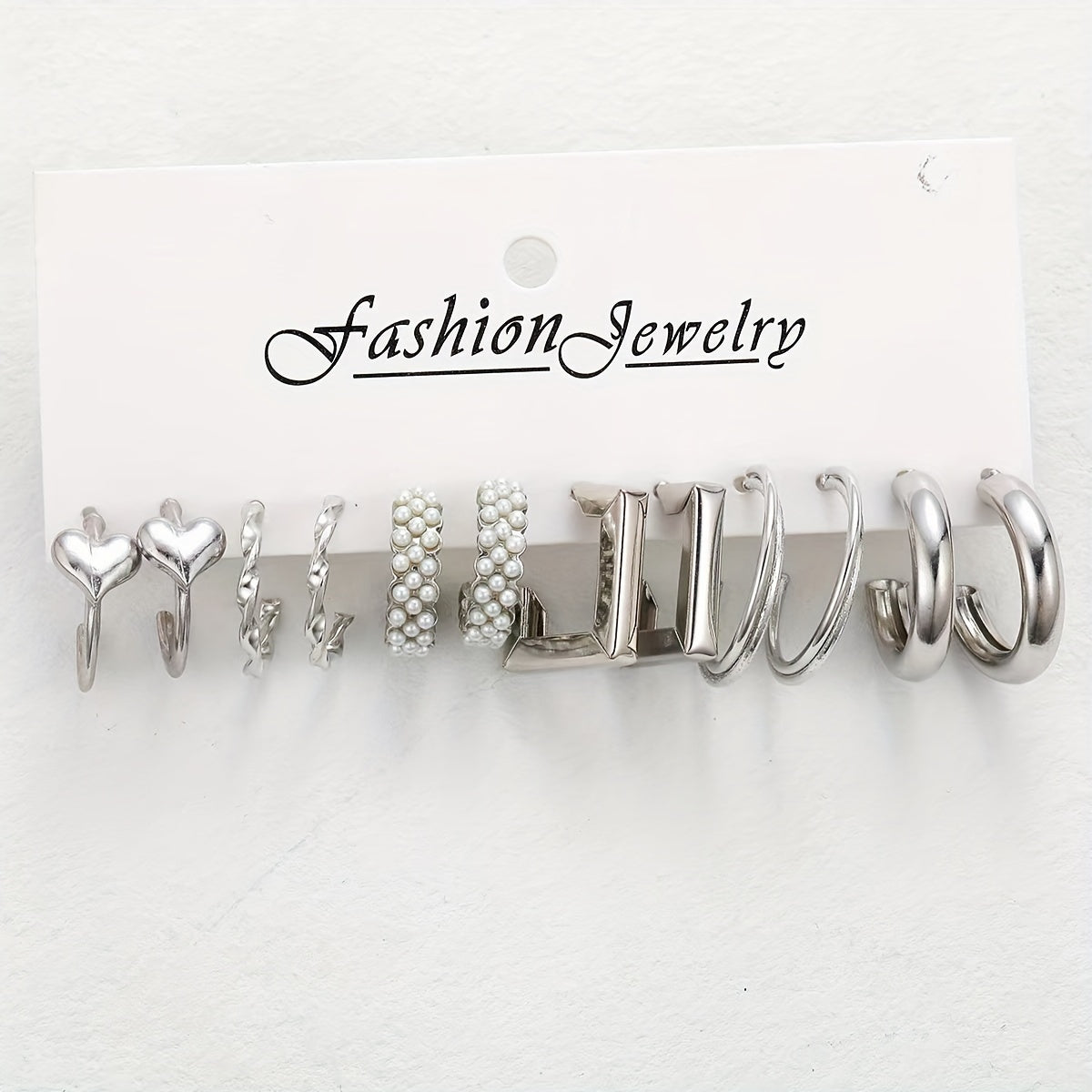 Punk Retro Circle Love Shape Women's Earrings Set