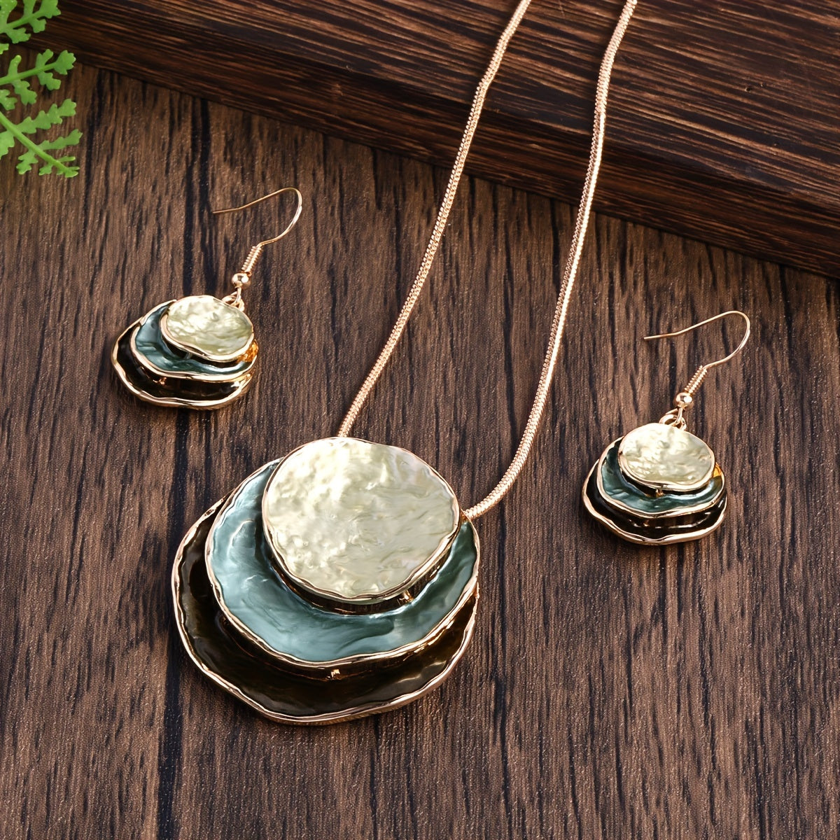 CRING COCO Bohemian 3-Layer Round Zinc Alloy Enamel Jewelry Set