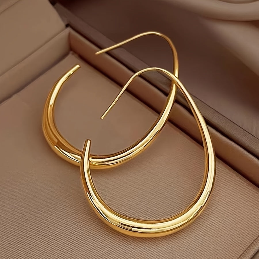 Shimmering Water Drop Hoop Earrings
