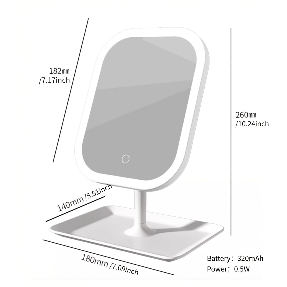 LED Makeup Mirror, Rechargeable Desktop Vanity Mirror.