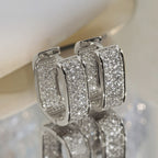 READKISS Luxury Paved CZ Hoop Earrings.