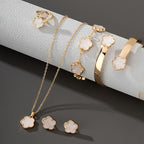 Lucky Flower Design Alloy Jewelry Set.