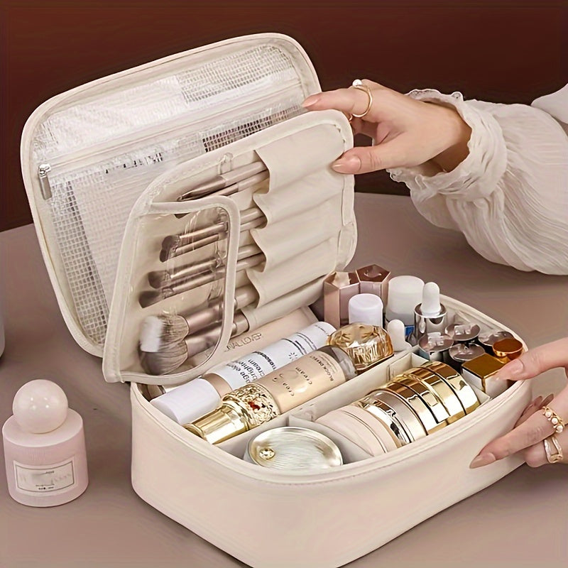 Large Capacity Detachable Makeup Bag with Brush Holder