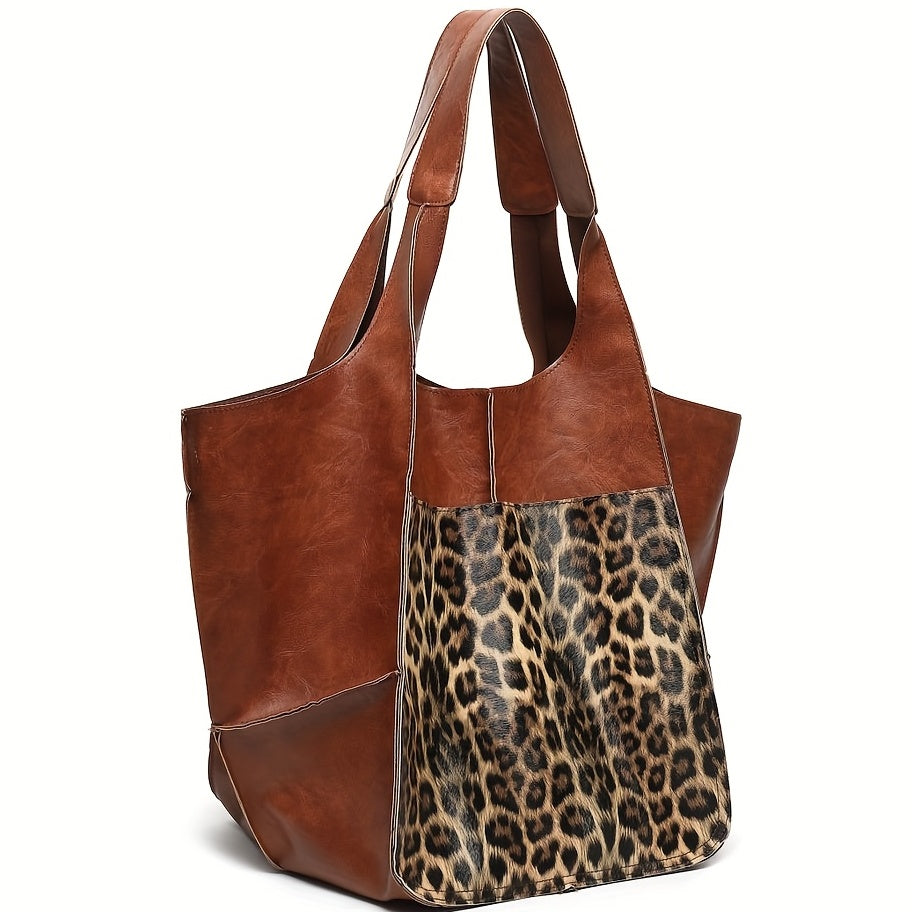 Large Capacity Retro PU Tote Bag For Women
