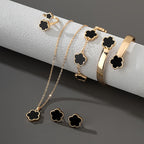 Lucky Flower Design Alloy Jewelry Set.