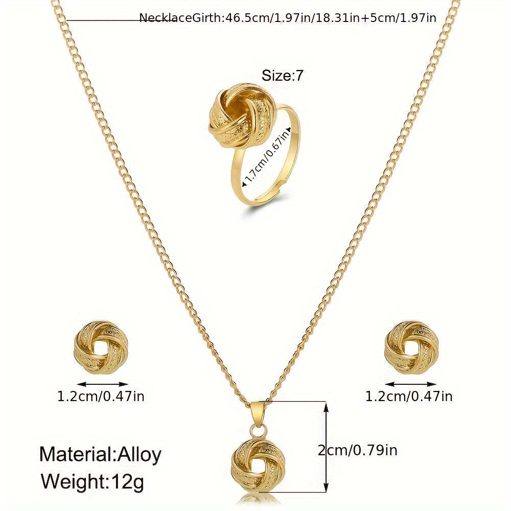 Vintage Boho Knot Design, Zinc Alloy Jewellery set