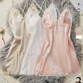 Slit Contrast Lace Pyjama Set