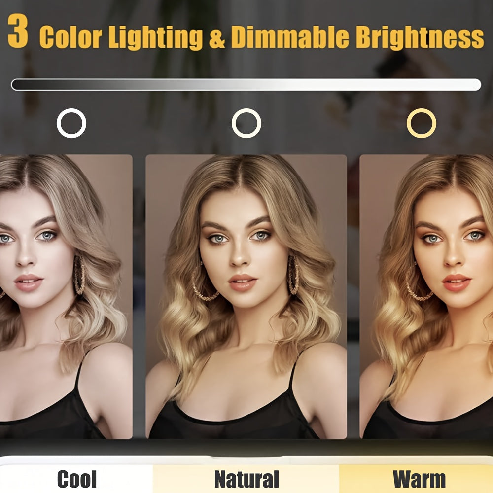LED Makeup Mirror, Rechargeable Desktop Vanity Mirror.