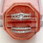 2pcs/set Bridal Synthetic Zirconia Rings