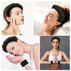 Set Spa Headband Wristband Set with Hair Claw Clips Skincare Headbands