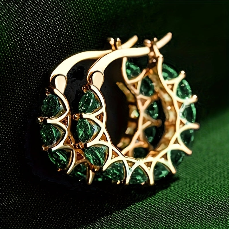 Elegant Zirconia-studded Circular Hoop Earrings