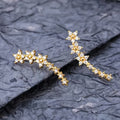 Stainless Steel Women'S Sequined Floral Earrings