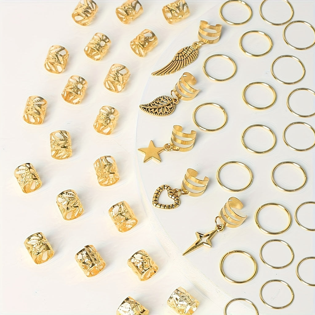 45pcs Alloy Braid Hair Rings Jewelleries