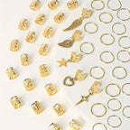 45pcs Alloy Braid Hair Rings Jewelleries