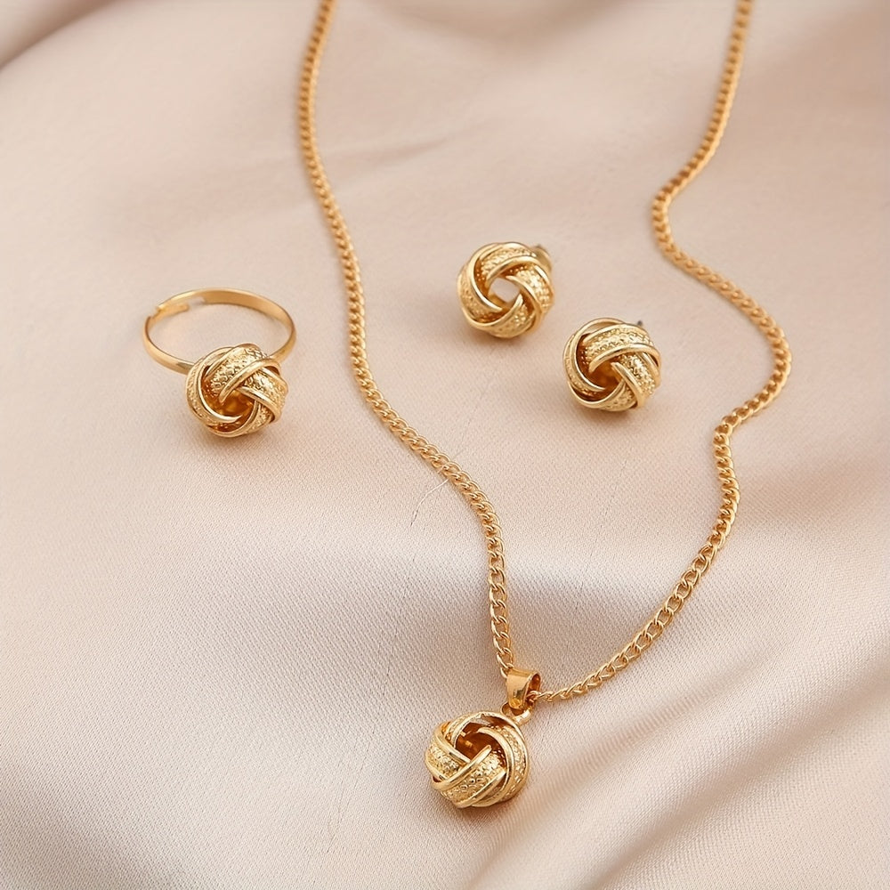 Vintage Boho Knot Design, Zinc Alloy Jewellery set