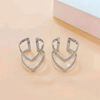 Two Stylish and Elegant Geometric Hollow-out Metal Rings