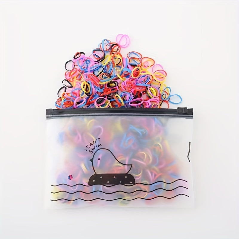 1000pcs Jelly Colour High Elasticity Soft Hair Bands with Glitter.