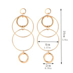 Long Geometric Round Earrings