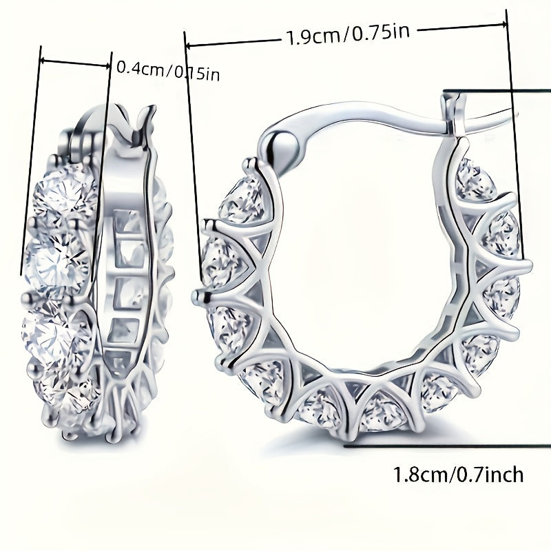 Elegant Zirconia-studded Circular Hoop Earrings