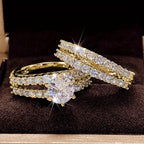 2pcs/set Bridal Synthetic Zirconia Rings