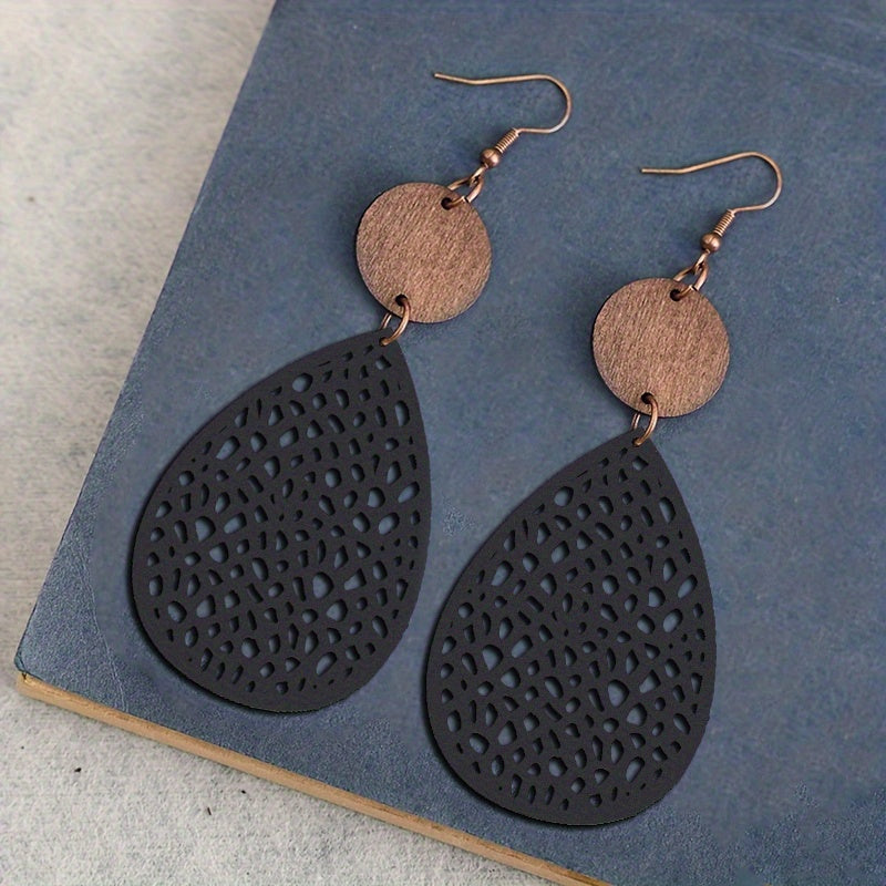 Vintage Style Hollow-Out Drop Earrings