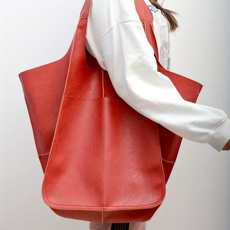 Large Capacity Retro PU Tote Bag For Women