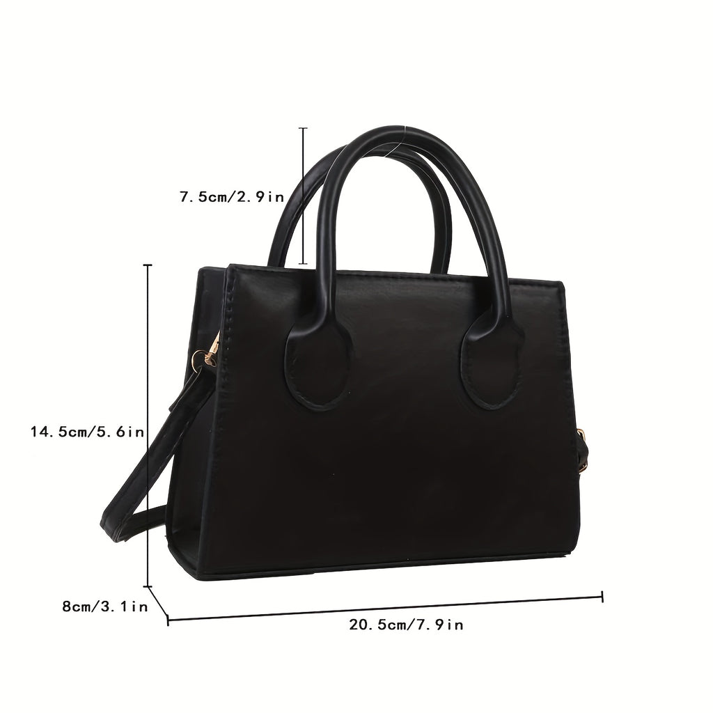 Minimalist Black Small Square Handle Purse