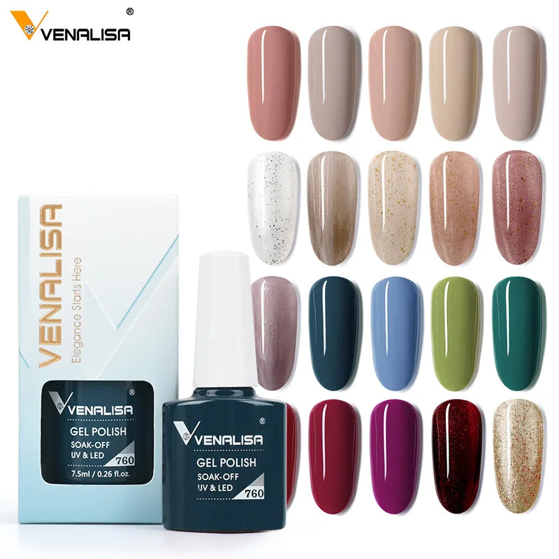 VENALISA Nail Glitter Gel Polish Semi Permanent Gellack.