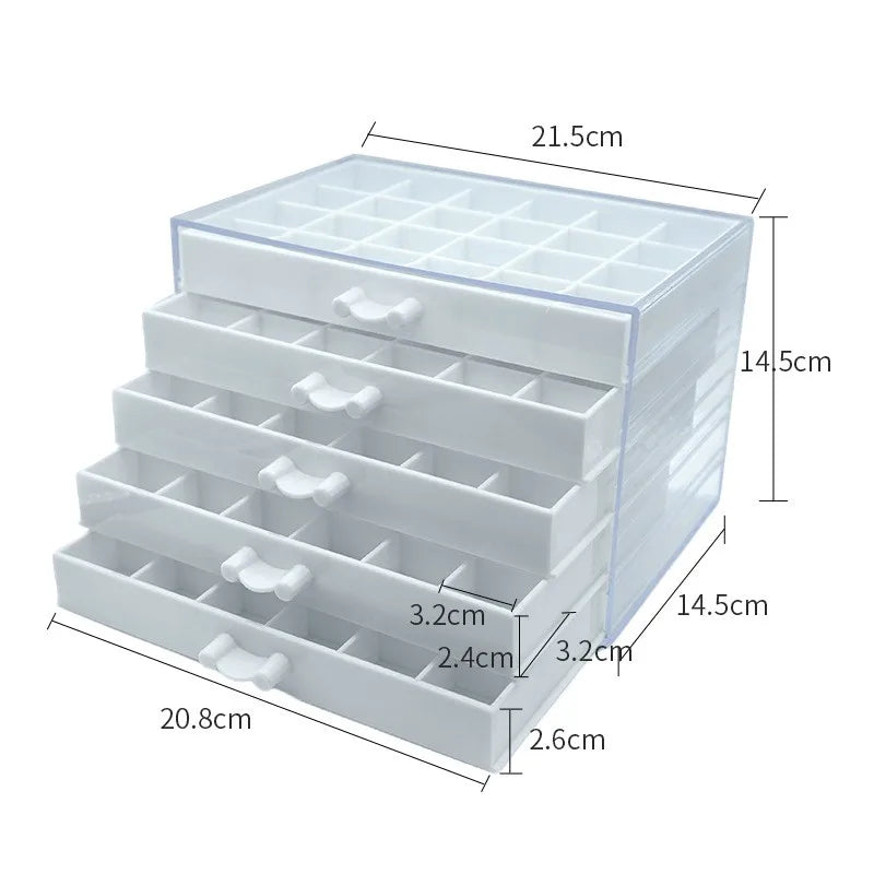 120 Grid Acrylic 5-Layer Drawer Detachable Jewelry Storage Box