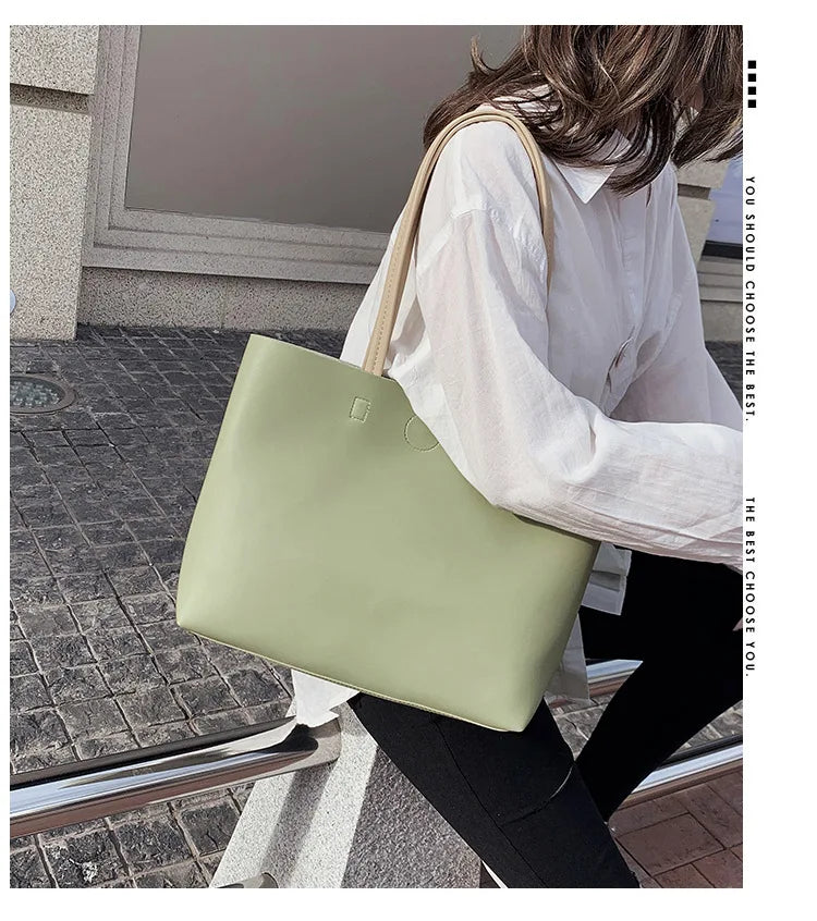 Women Shoulder Bag PU Leather Tote Handbag.