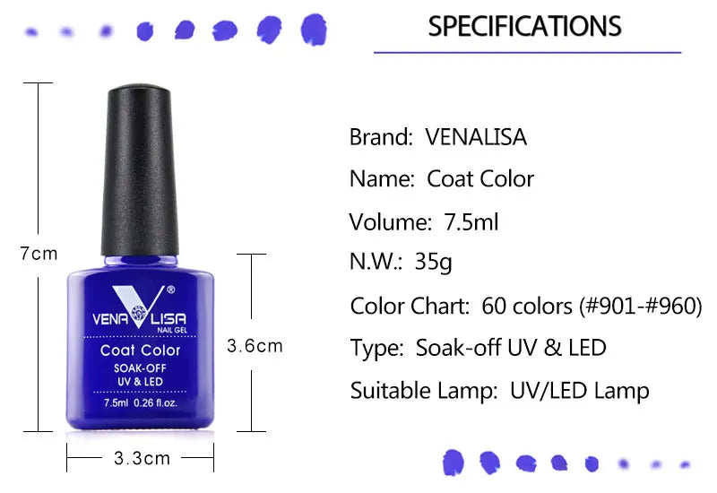 VENALISA Nail Glitter Gel Polish Semi Permanent Gellack.