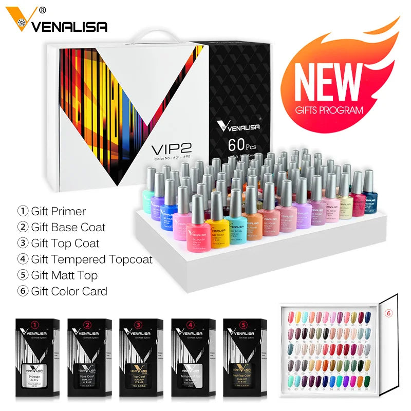VENALISA Nail Glitter Gel Polish Semi Permanent Gellack.