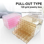 120 Grid Acrylic 5-Layer Drawer Detachable Jewelry Storage Box