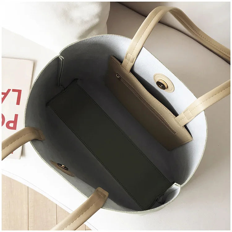 Women Shoulder Bag PU Leather Tote Handbag.