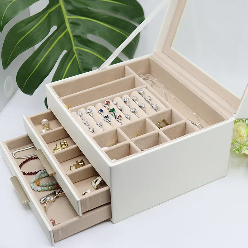 Exquisite Three-layer Large Jewelry Storage Box