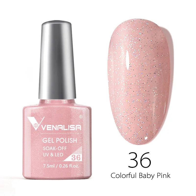 VENALISA Nail Glitter Gel Polish Semi Permanent Gellack.