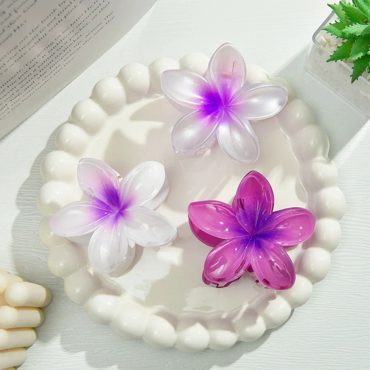 Egg Flower Hair Clips Gradient Candy Colors