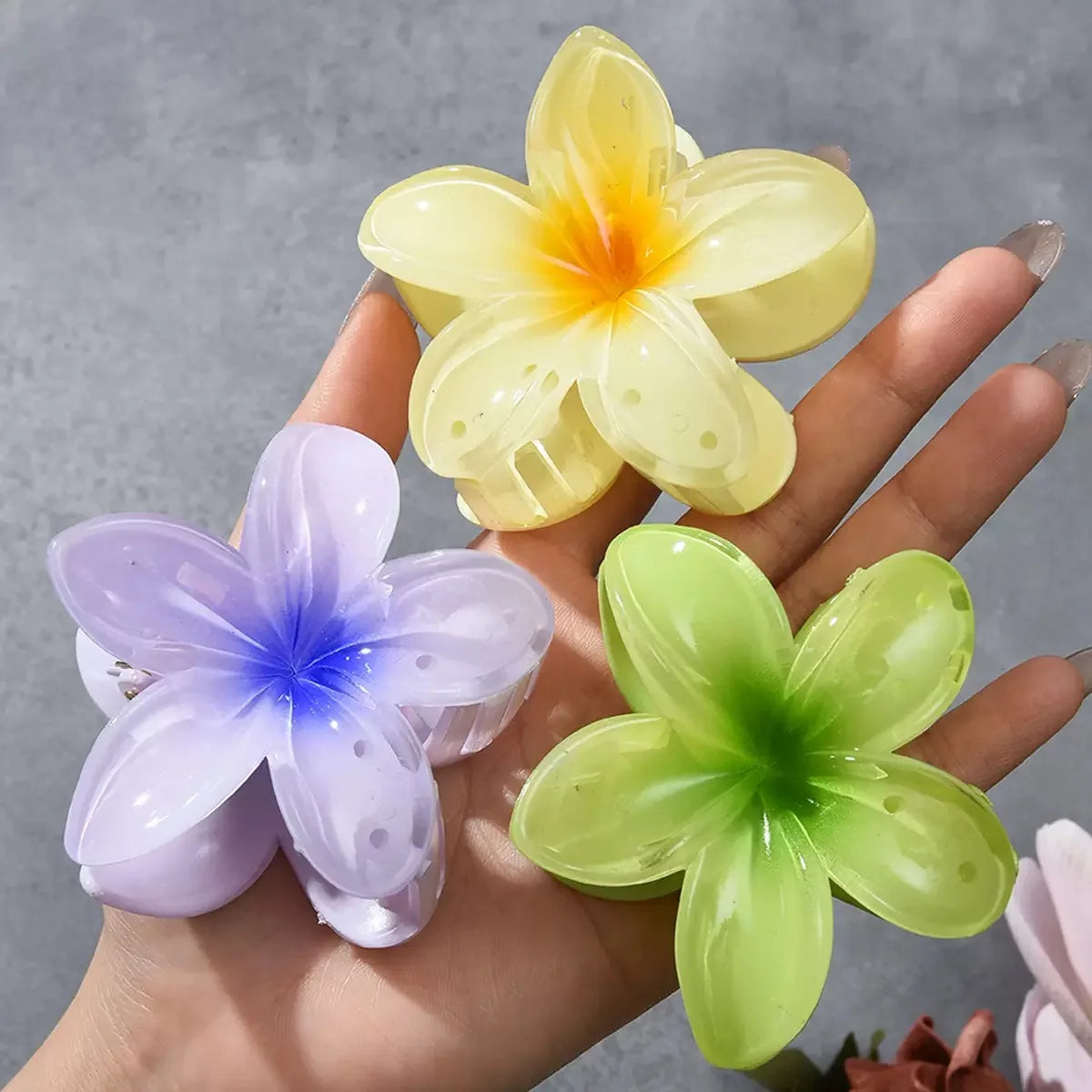 Egg Flower Hair Clips Gradient Candy Colors