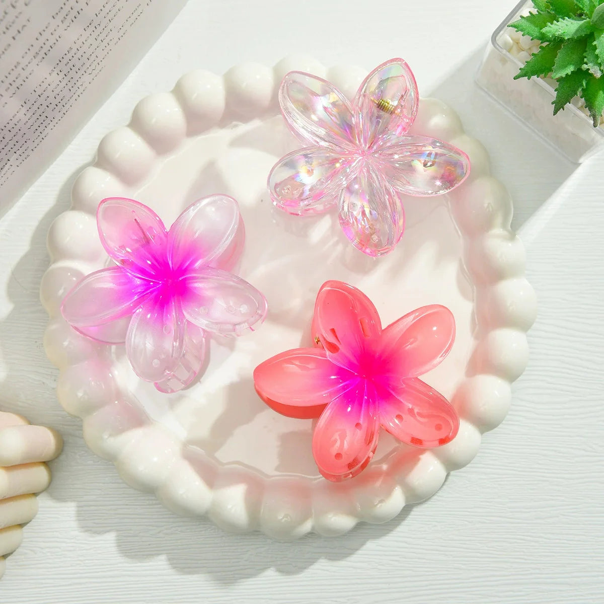 Egg Flower Hair Clips Gradient Candy Colors