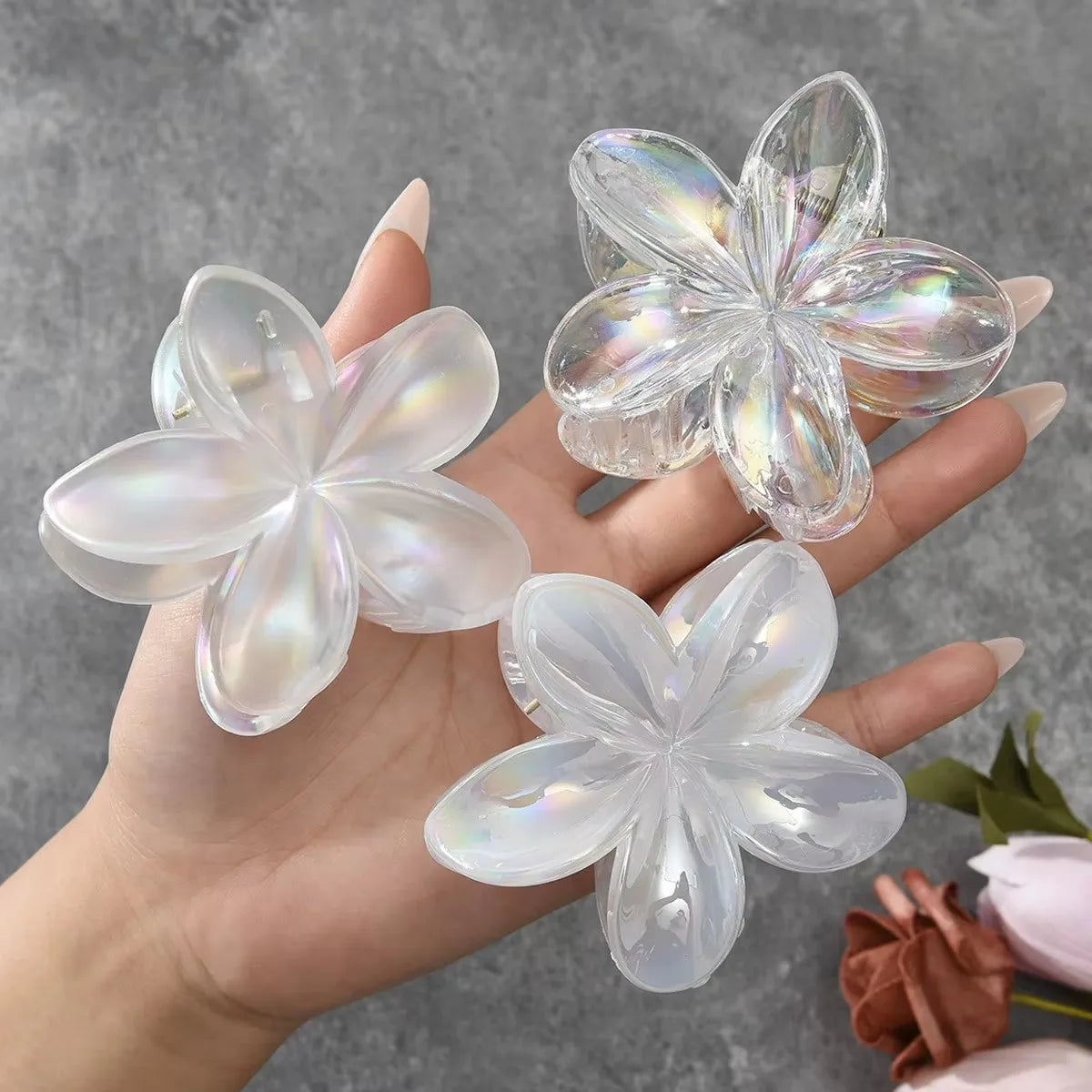 Egg Flower Hair Clips Gradient Candy Colors