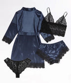 Women's Sexy Pajamas Nightgowns Lingerie Shorts 4-piece