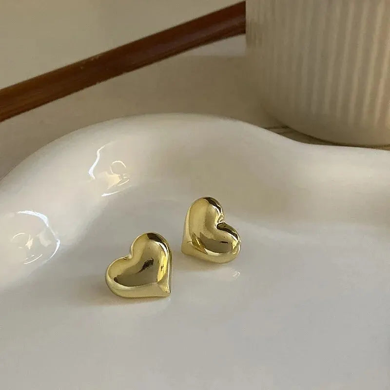 Dainty Love Heart Shape Earrings Studs.