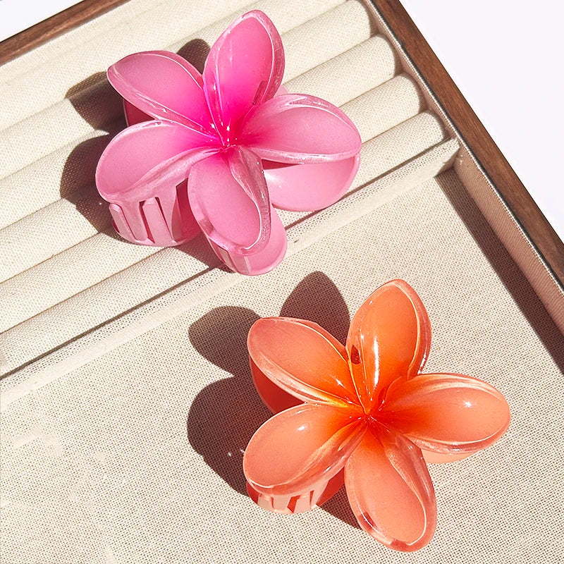 Hawaiian Gradient Flower Hair Claw Clip