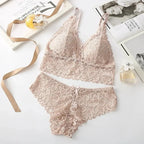Lace Women Underwear Set Seamless Wire Free Bra Set