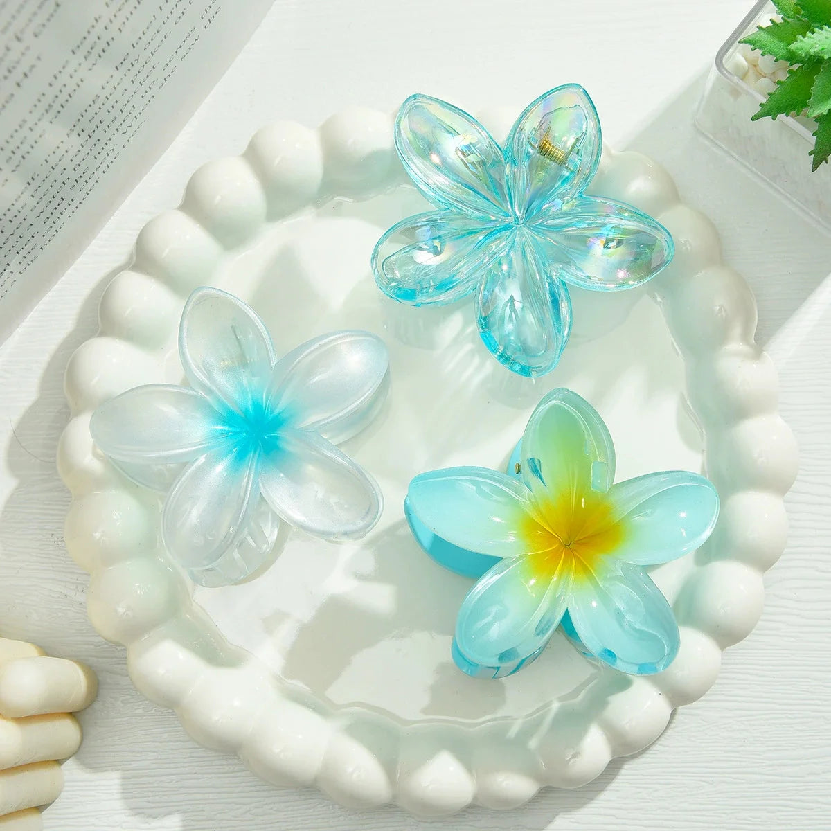 Egg Flower Hair Clips Gradient Candy Colors