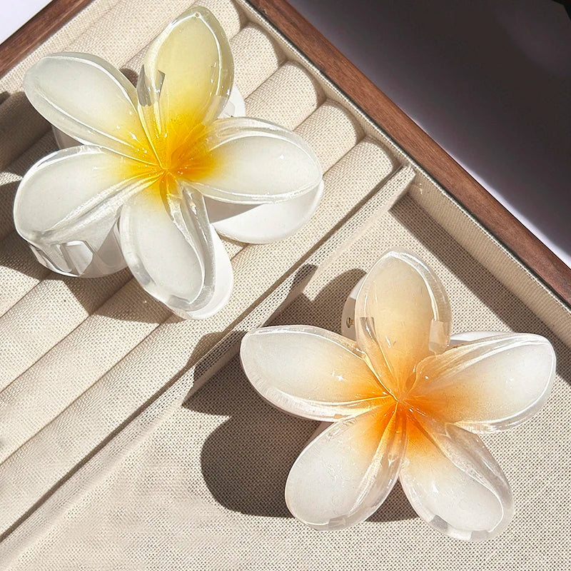 Hawaiian Gradient Flower Hair Claw Clip