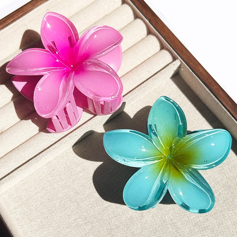 Hawaiian Gradient Flower Hair Claw Clip