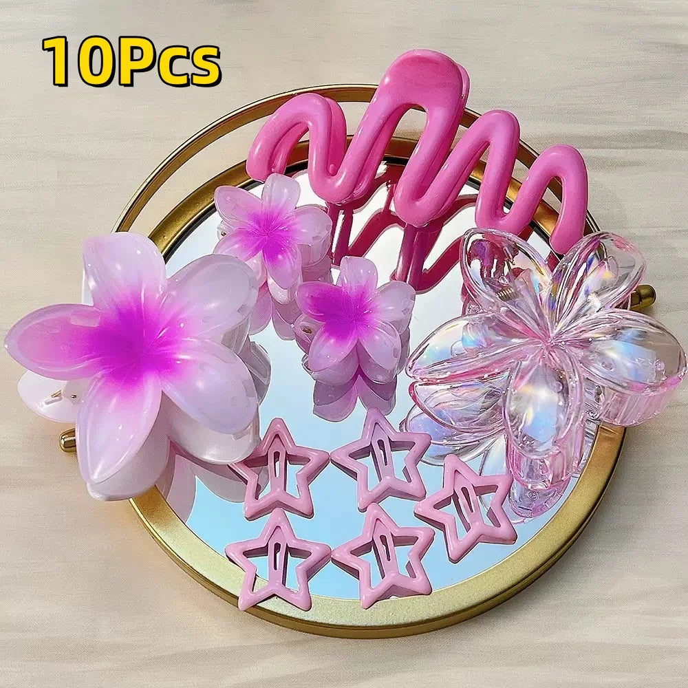 Egg Flower Hair Clips Gradient Candy Colors